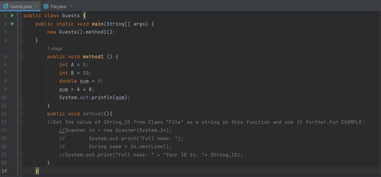 Java Multi Class Question I Have Multiple Classes In A Project One Class Is Guests And Other Is Files I Want The 1
