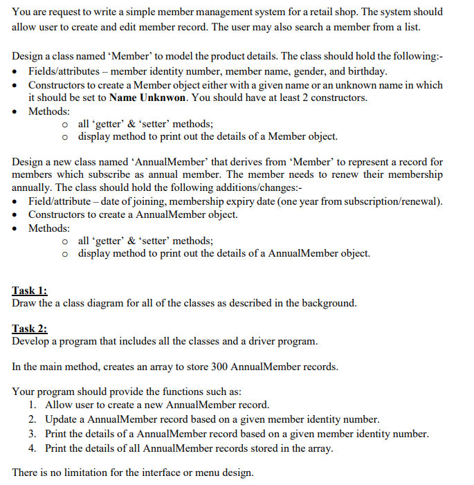 Simple Member Management System For Retail Shop Language C 1