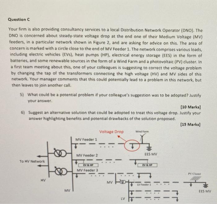 Question C Your Firm Is Also Providing Consultancy Services To A Local Distribution Network Operator Dno The Dno Is C 1