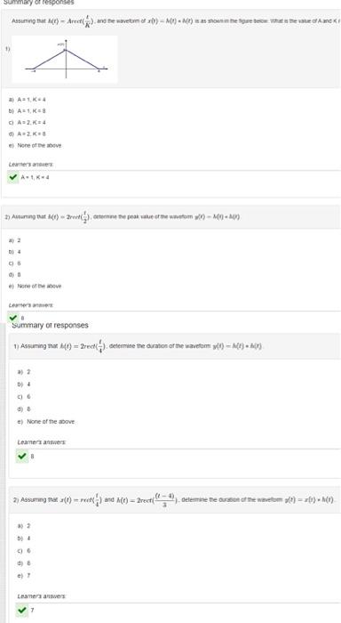 Summary Of Responses Assuring That A T Areet And The Wavetom Of X M T A Is As Shown In The Figure Bec What Is 1