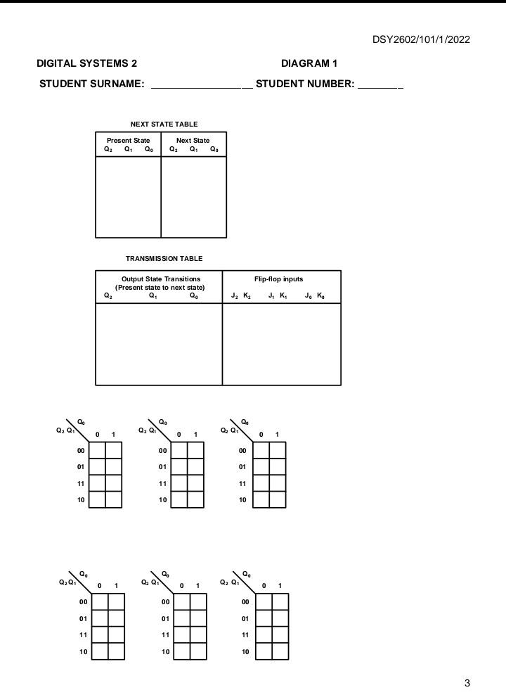 Question 2 2 1 Design A Synchronous Counter To Produce The Following Binary Gray Code Sequence Use J K Flip Flops An 2