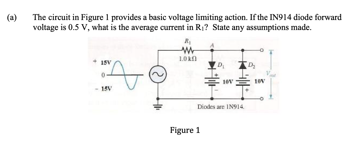 A The Circuit In Figure 1 Provides A Basic Voltage Limiting Action If The In914 Diode Forward Voltage Is 0 5 V What 1