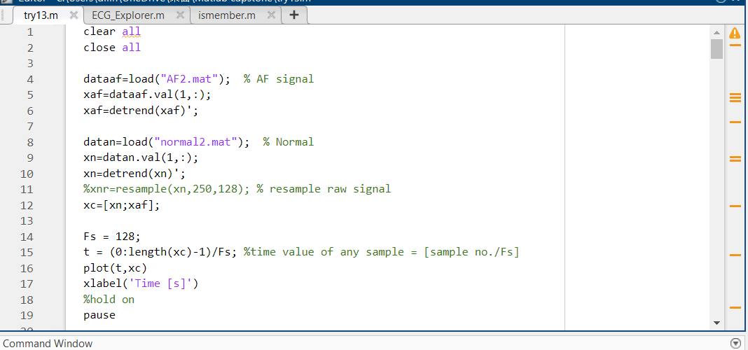 Matlab Code Help Could Someone Help Me With This Im Trying To Merge Two Ecg Signal Into One Signal Both Sampling Ra 1