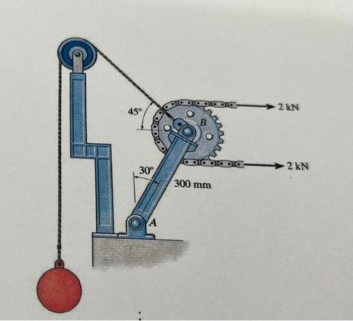 Question 1 25 Pts A Determine The Mass Of The Suspended Cylinder If The Tension In The Chaine Wrapped Around The Free 2