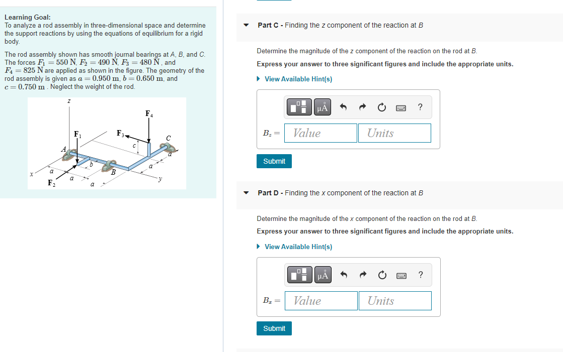 Learning Goal To Analyze A Rod Assembly In Three Dimensional Space And Determine The Support Reactions By Using The Equ 1