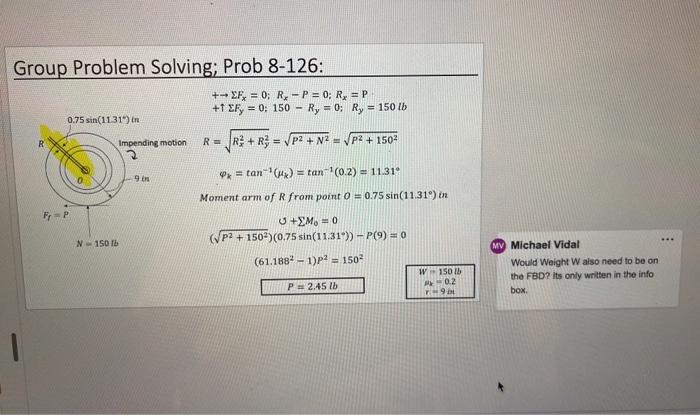 Group Problem Solving Prob 8 126 Given The Cart Together With The Load Weighs 150 Lb And Has A Center Of Gravity At G 2
