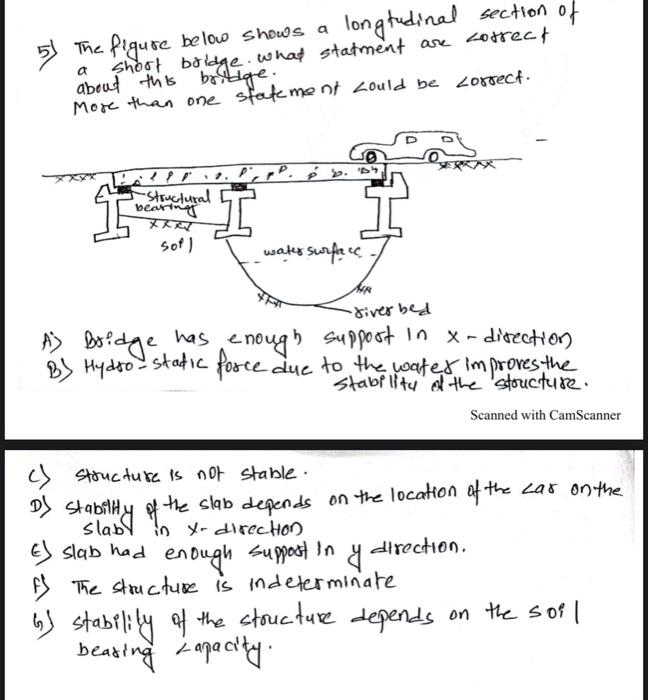 Longitudinal Section Of 5 The Figure Below Shows A A Shoot Bridge What Statment Are Correct About This Bridge Statemen 1