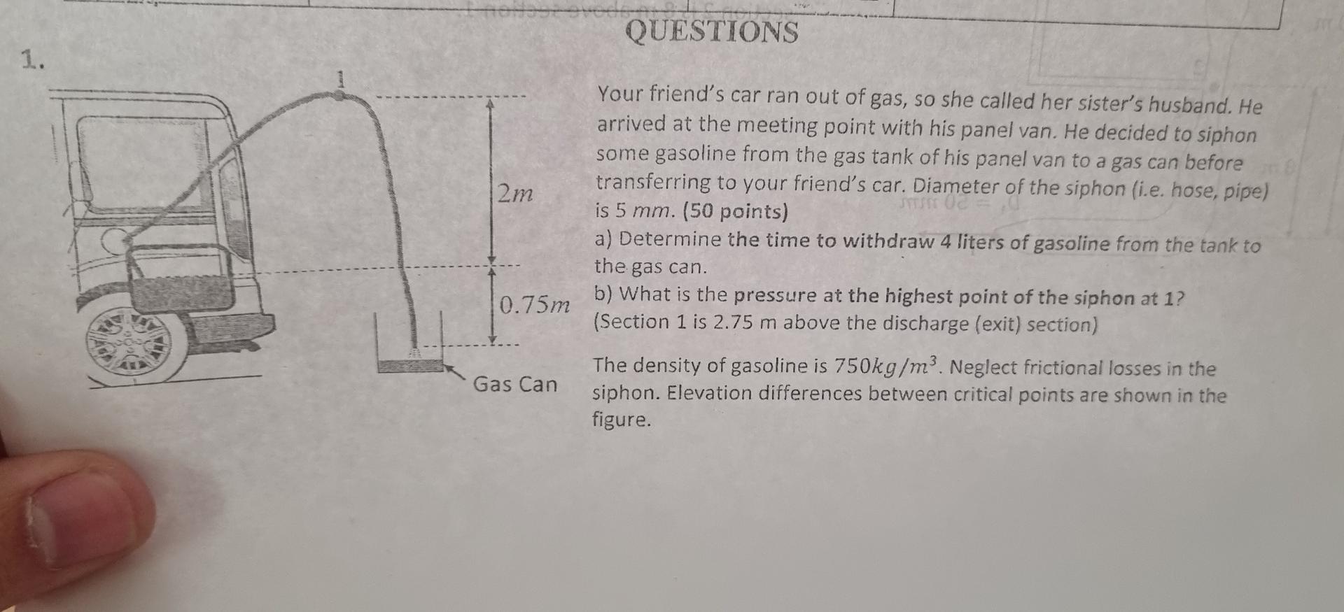 1 2m 0 75m Gas Can Questions Your Friend S Car Ran Out Of Gas So She Called Her Sister S Husband He Arrived At The Me 1
