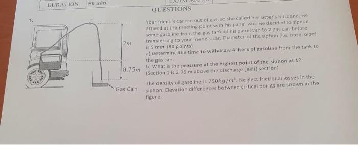 Duration 50 Min 2m 0 75m Gas Can Questions Your Friend S Car Ran Out Of Gas So She Called Her Sister S Husband He Arr 1