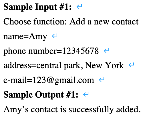 Contacts Manager 4 Build A Program To Manage The Contacts Of Users For Each Contact It Should Include User S Name Use 2