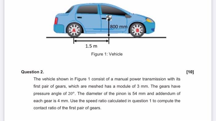 1 5 M 800 Mm Figure 1 Vehicle Question 2 10 The Vehicle Shown In Figure 1 Consist Of A Manual Power Transmission Wit 1