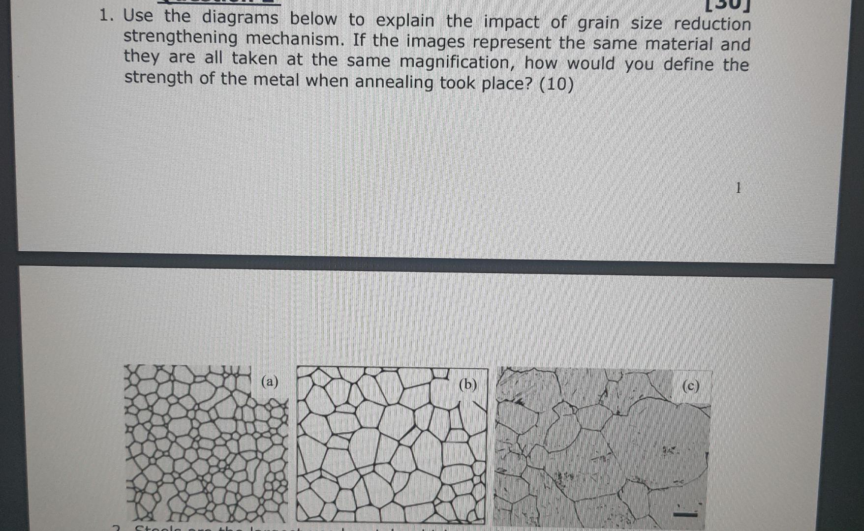 1 Use The Diagrams Below To Explain The Impact Of Grain Size Reduction Strengthening Mechanism If The Images Represent 1
