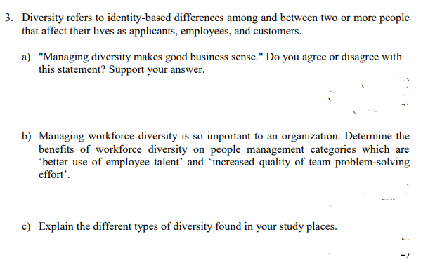 3 Diversity Refers To Identity Based Differences Among And Between Two Or More People That Affect Their Lives As Applic 1