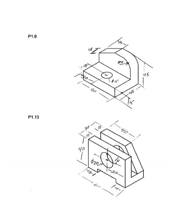 Several Of The Problems Are Not Dimensioned Use 5mm Grid Spacing And 10mm Spacing Between Views Please Use The Followi 1