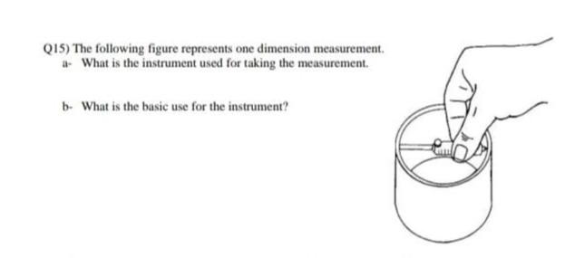 Q15 The Following Figure Represents One Dimension Measurement A What Is The Instrument Used For Taking The Measuremen 1