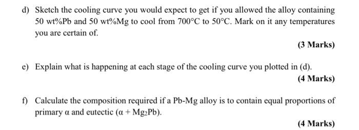 Gi Consider The Lead Magnesium Phase Diagram Shown In Figure 1 Composition At Pb 10 20 30 40 700 600 500 400 300 200 2