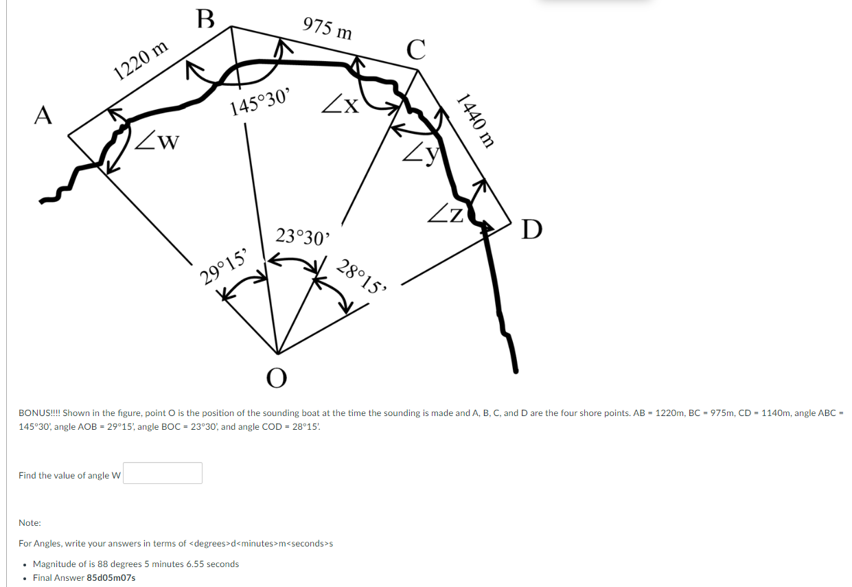 1220 M B Zw 145 30 975 M Zx 23 30 A D 29 15 Bonus Shown In The Figure Point O Is The Position Of The Sounding Bo 1