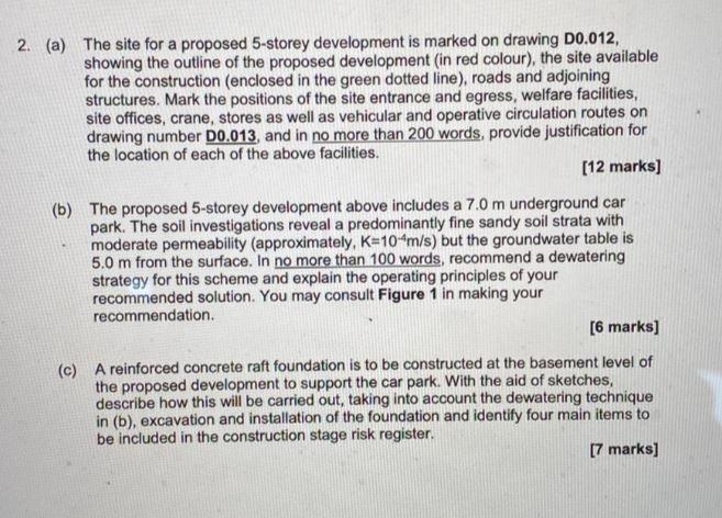 2 A The Site For A Proposed 5 Storey Development Is Marked On Drawing D0 012 Showing The Outline Of The Proposed Dev 1