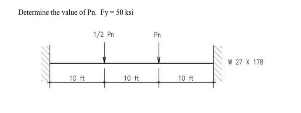 Determine The Value Of Pn Fy 50 Ksi 1 2 Pn 10 Ft 10 Ft Pn 10 Ft W 27 X 178 1