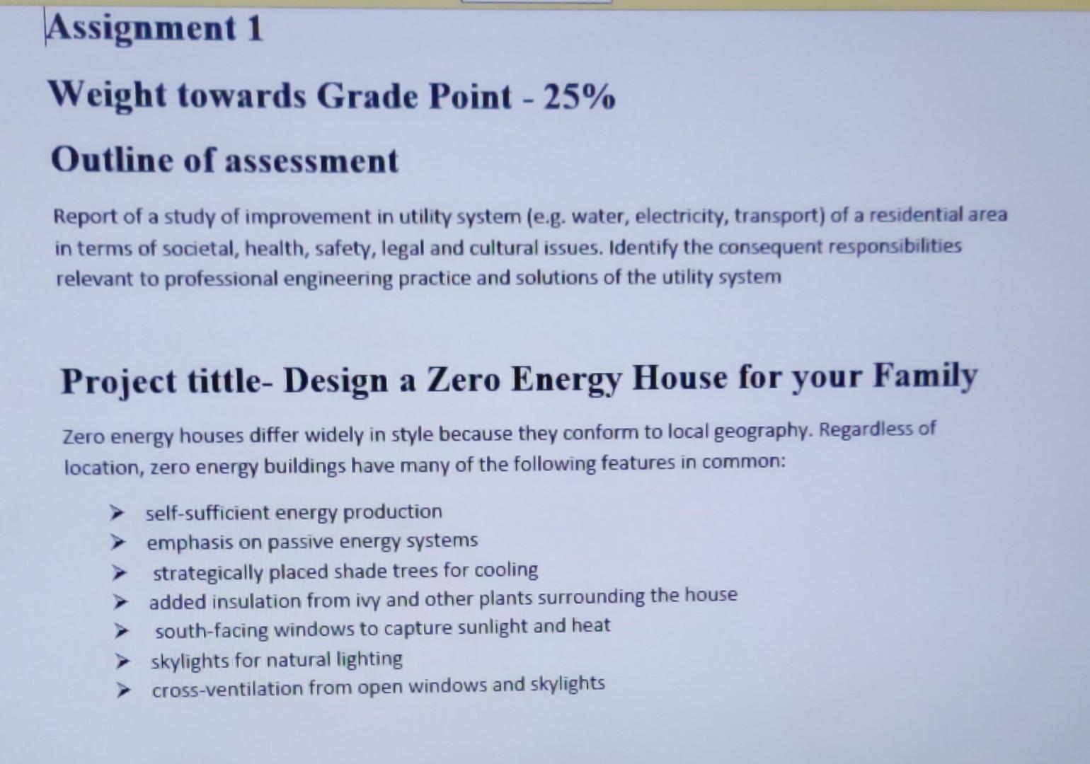 Assignment 1 Weight Towards Grade Point 25 Outline Of Assessment Report Of A Study Of Improvement In Utility System 1