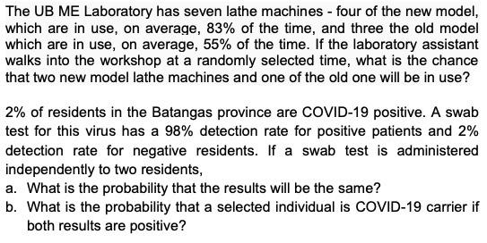 In A Single Toss Of A Pair Of Dice Find The Probability Of Tossing A Most 5 The Ub Me Laboratory Has Seven Lathe Mach 2