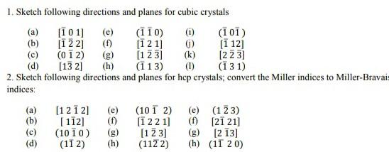 1 Sketch Following Directions And Planes For Cubic Crystals A 101 E 110 101 B 121 1 112 122 F 01 1