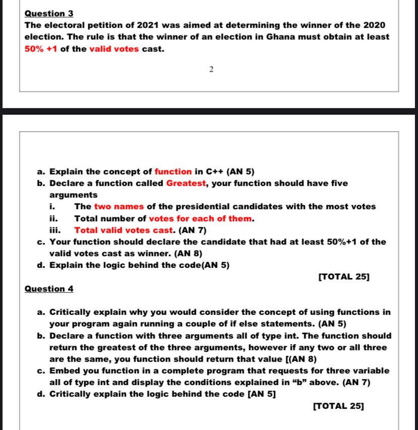 Question 3 The Electoral Petition Of 2021 Was Aimed At Determining The Winner Of The 2020 Election The Rule Is That The 1