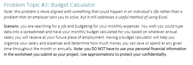 Problem Topic 3 Budget Calculator Note This Problem Is More Aligned With Something That Could Happen In An Individual 1