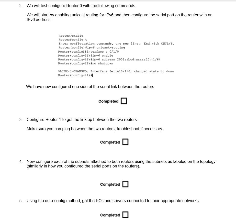 Notes On The Lab The Primary Routing Prefix For This Organization Is 2001 Abcd Aaaa 64 The Organization Has Multiple S 2