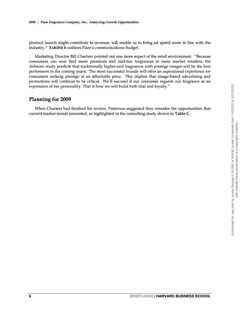 Harvard Business Brief Cases Schooi 4550 May 5 2010 John A Quelch Lisa D Donovan Flare Fragrances Company Inc Anal 5