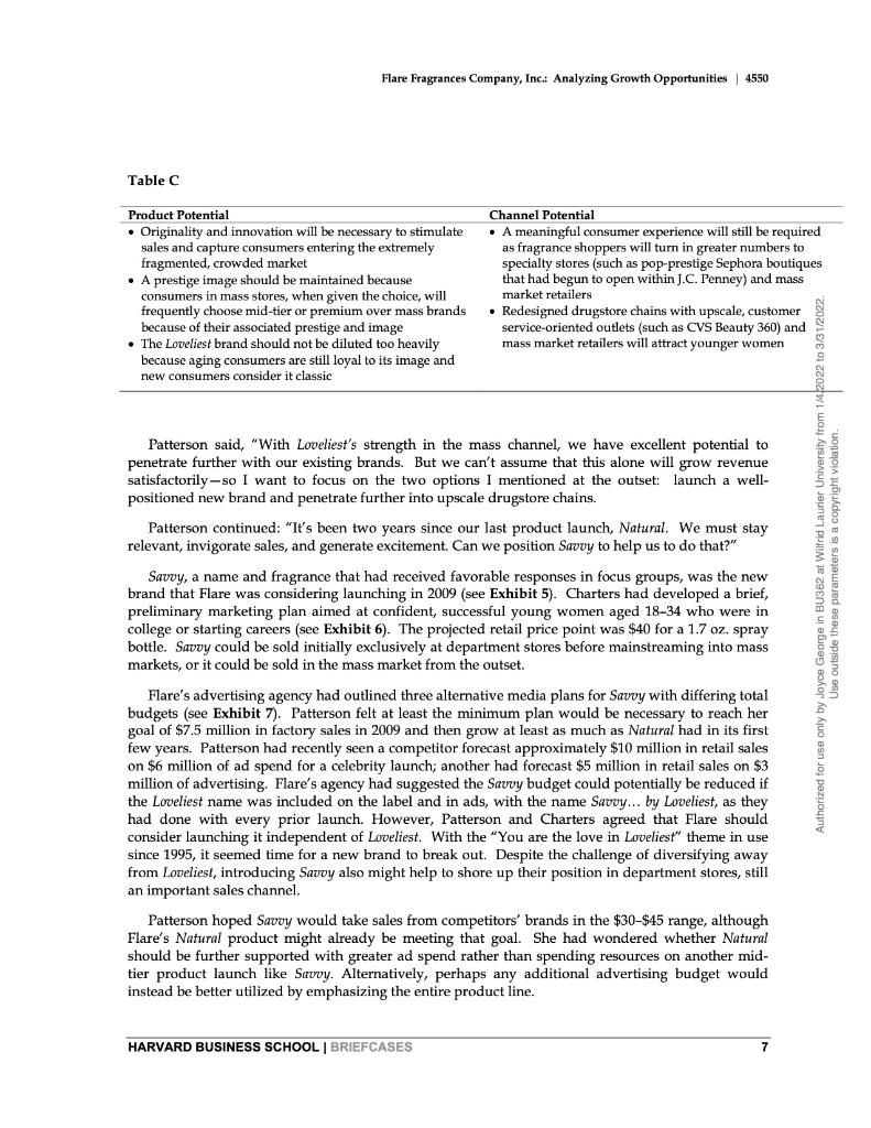 Harvard Business Brief Cases Schooi 4550 May 5 2010 John A Quelch Lisa D Donovan Flare Fragrances Company Inc Anal 6