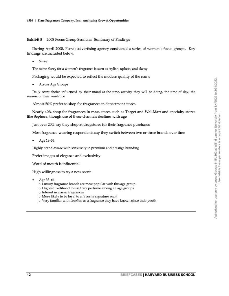 Harvard Business Brief Cases Schooi 4550 May 5 2010 John A Quelch Lisa D Donovan Flare Fragrances Company Inc Anal 9