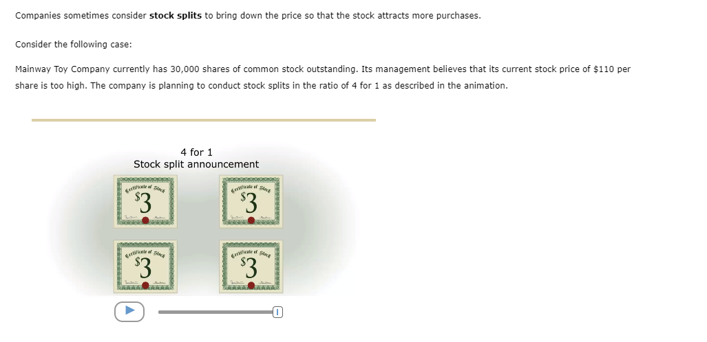 Companies Sometimes Consider Stock Splits To Bring Down The Price So That The Stock Attracts More Purchases Consider Th 1