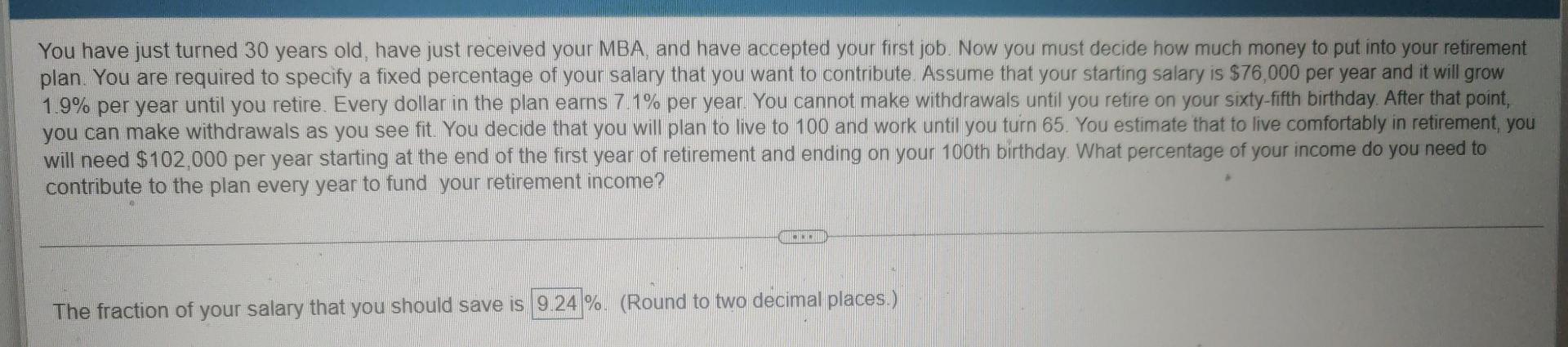 You Have Just Turned 30 Years Old Have Just Received Your Mba And Have Accepted Your First Job Now You Must Decide Ho 1