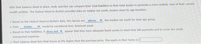 Cengage Mindtap Assignment Chapter 02 Using Financial Statements And Budgets Balance Sheet Name S Andy And Kim Garza 3