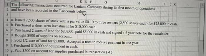 Preparing A Classified Balance Sheet Using Excel S Sum Function And Cell Referencing Lantana Company Has Opened Its Comp 2