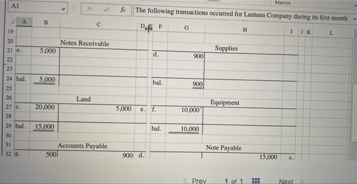 Preparing A Classified Balance Sheet Using Excel S Sum Function And Cell Referencing Lantana Company Has Opened Its Comp 3