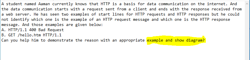 A Student Named Aaman Currently Knows That Http Is A Basis For Data Communication On The Internet And The Data Communic 1