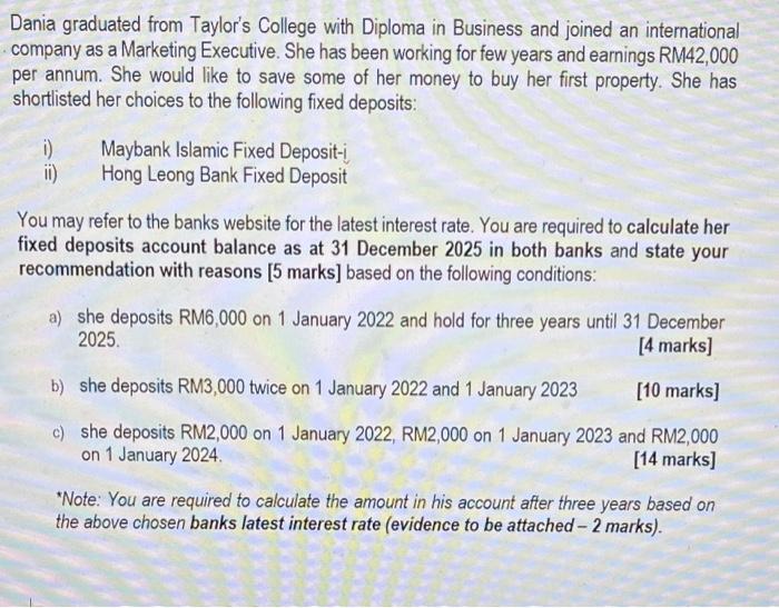 Dania Graduated From Taylor S College With Diploma In Business And Joined An International Company As A Marketing Execut 1