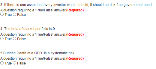 3 If There Is One Asset That Every Investor Wants To Hold It Should Be Risk Free Government Bond A Question Requiring 1