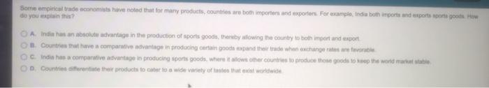 Some Empirical Trade Economists Have Noted That For Many Products Countries Are Both Importers And Exporters For Examp 1