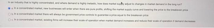 In The Graph Below What Scale Of Operation Represents The Long Run Tendency Of The Market C Cost P Price Marginal Co 9