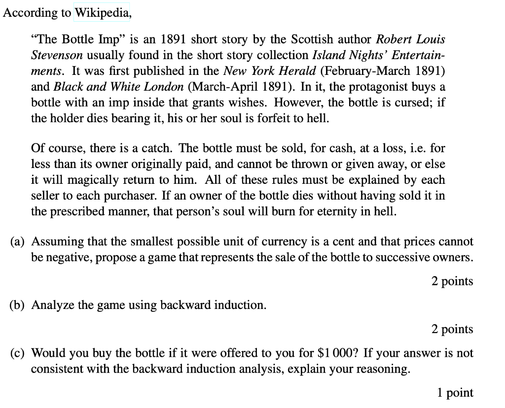 According To Wikipedia The Bottle Imp Is An 1891 Short Story By The Scottish Author Robert Louis Stevenson Usually Fo 1