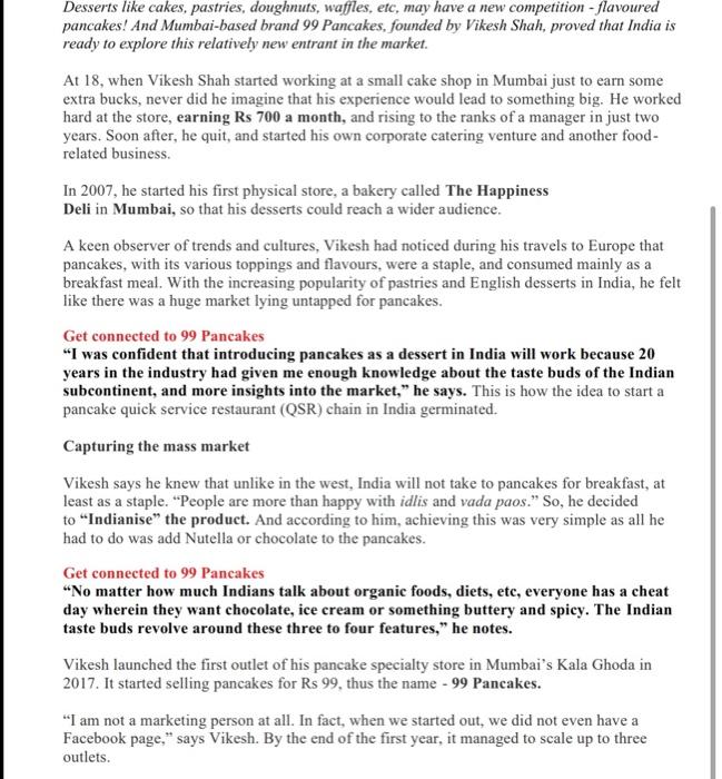 Task Review The 99 Pancakes Story On Page 2 And Complete The Following Task Identify 3 Different Features Of This Entre 2