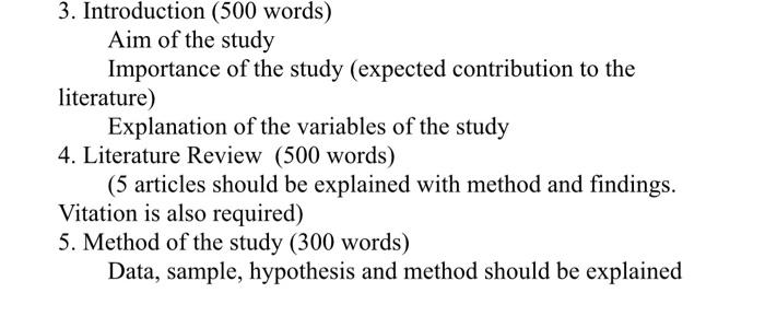 3 Introduction 500 Words Aim Of The Study Importance Of The Study Expected Contribution To The Literature Explanati 2