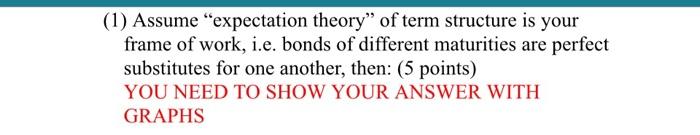 1 Assume Expectation Theory Of Term Structure Is Your Frame Of Work I E Bonds Of Different Maturities Are Perfect 1