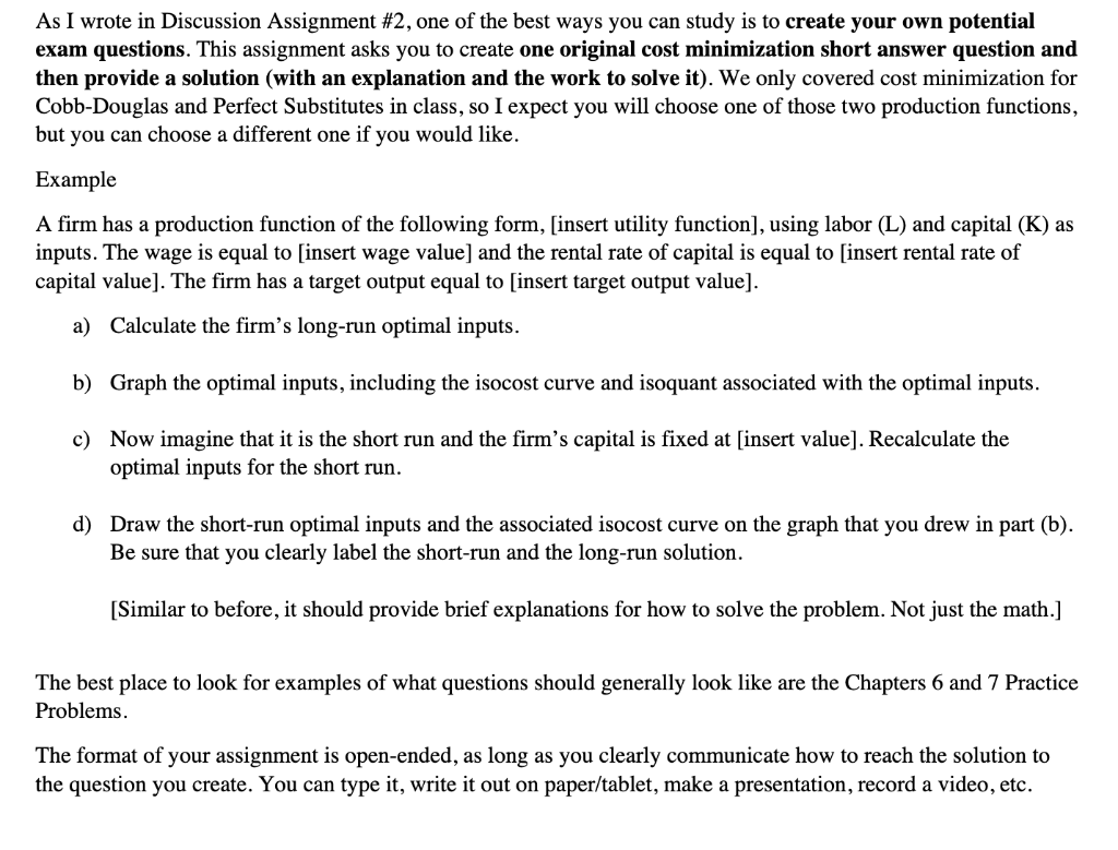 As I Wrote In Discussion Assignment 2 One Of The Best Ways You Can Study Is To Create Your Own Potential Exam Question 1