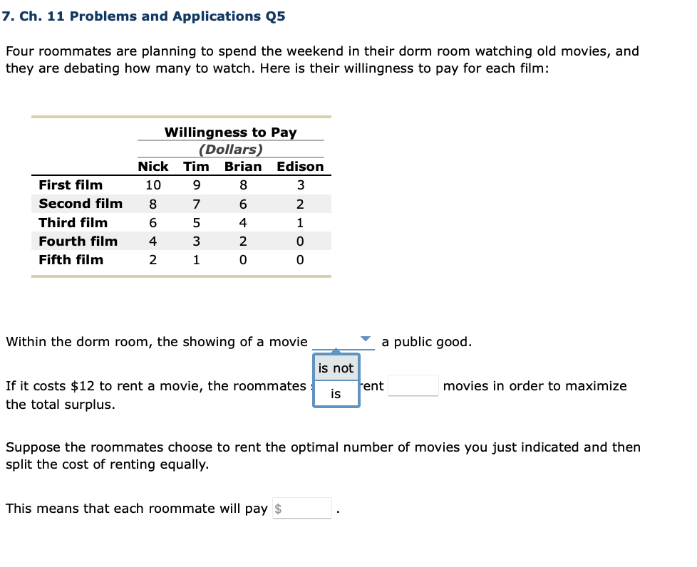 7 Ch 11 Problems And Applications Q5 Four Roommates Are Planning To Spend The Weekend In Their Dorm Room Watching Old 1