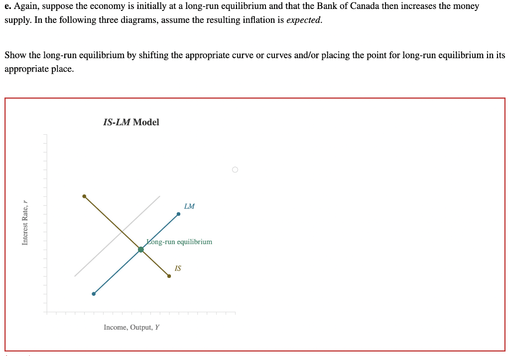 E Again Suppose The Economy Is Initially At A Long Run Equilibrium And That The Bank Of Canada Then Increases The Mone 1