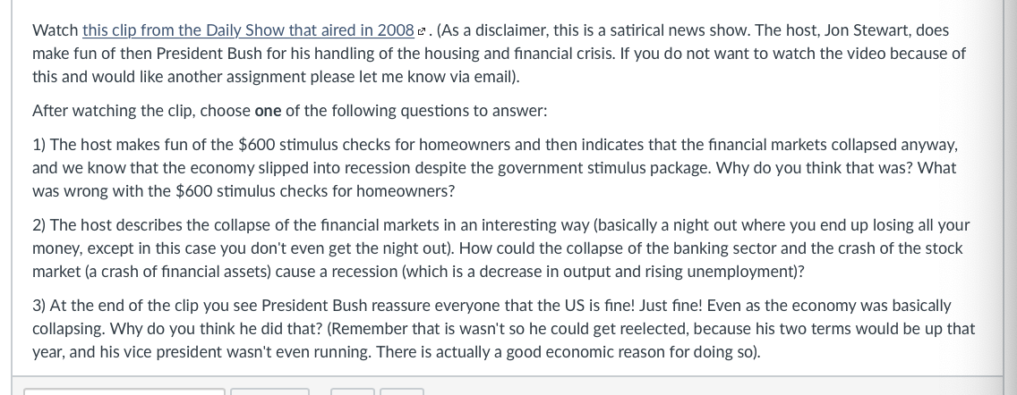 Watch This Clip From The Daily Show That Aired In 2008 As A Disclaimer This Is A Satirical News Show The Host Jon S 1